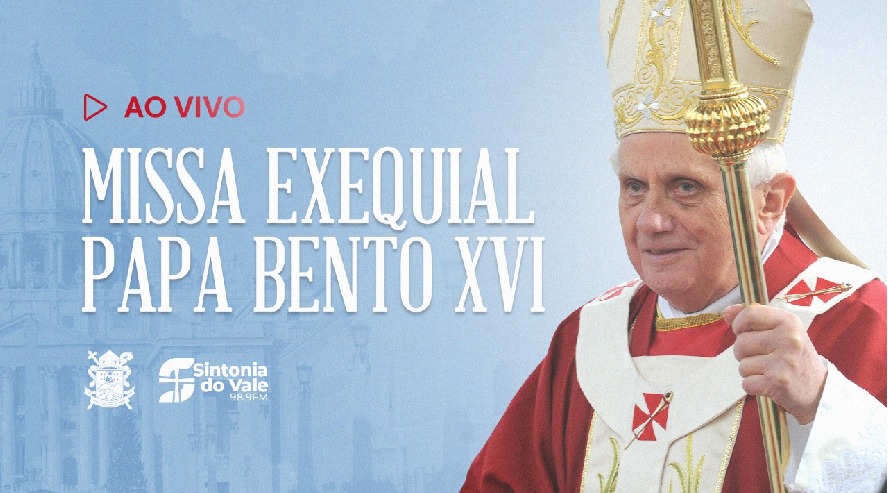 Rádio Sintonia do Vale e redes sociais da Diocese transmitem a Santa Missa Exequial de Bento XVI