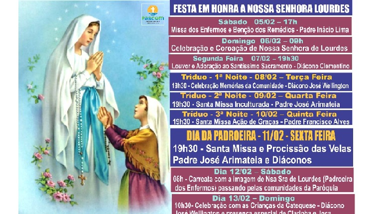 Comunidade Nossa Senhora de Lourdes- BM inicia festejos da padroeira